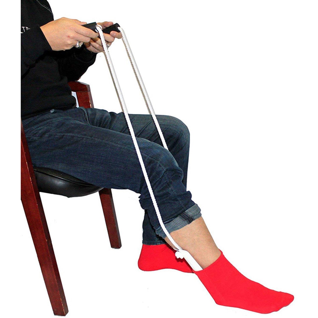 Flexible Sock and Stocking Aid,  Compression Socks Helper Puller with Adjustable Cords without Bending